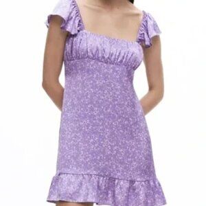 Zara purple floral mini dress